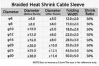 1~50m Braided Cable Sleeve Diameter 4~30mm PET Heat Shrink Tube Insulation Flam Retardant Shrinkable Wire Wrap Sheath Organizer