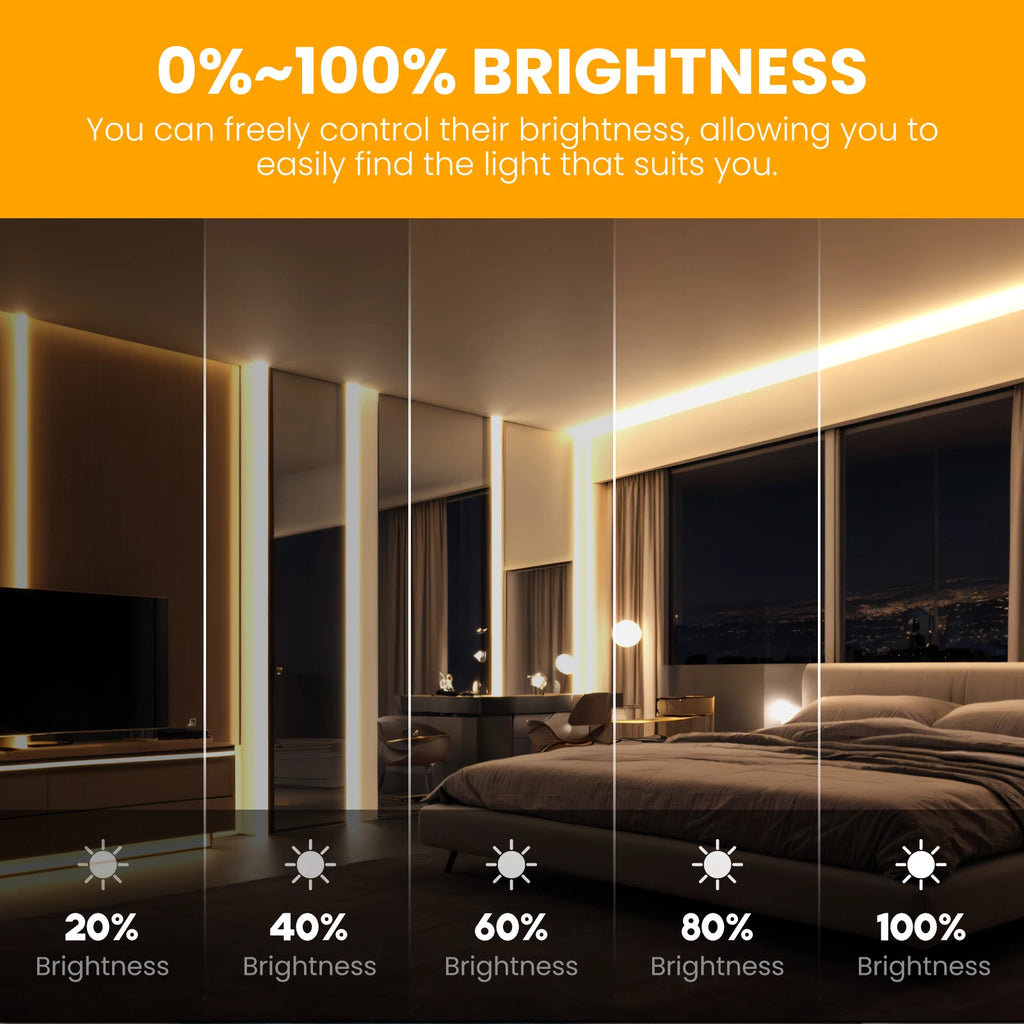 220V COB LED Strip Light With Switch/Dimmer Plug Super Bright 288LEDs/M IP65 3000K 4000K 6000K High Quality Indoor Outdoor Decor