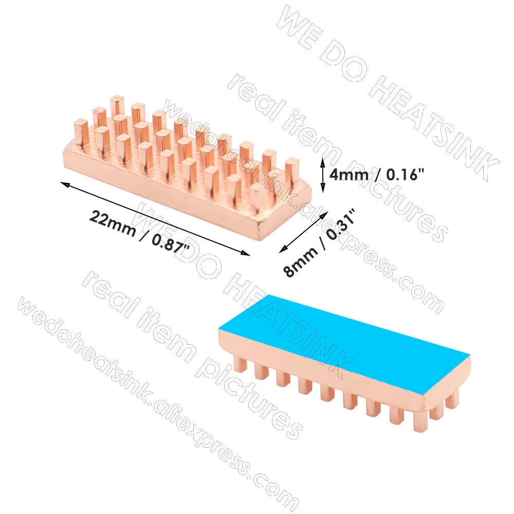 WE DO HEATSINK Small Tiny Useful Pure Copper Heat Sink Without or With Thermal Pad For Raspberry Pi Banana Pi IC Chipset Package