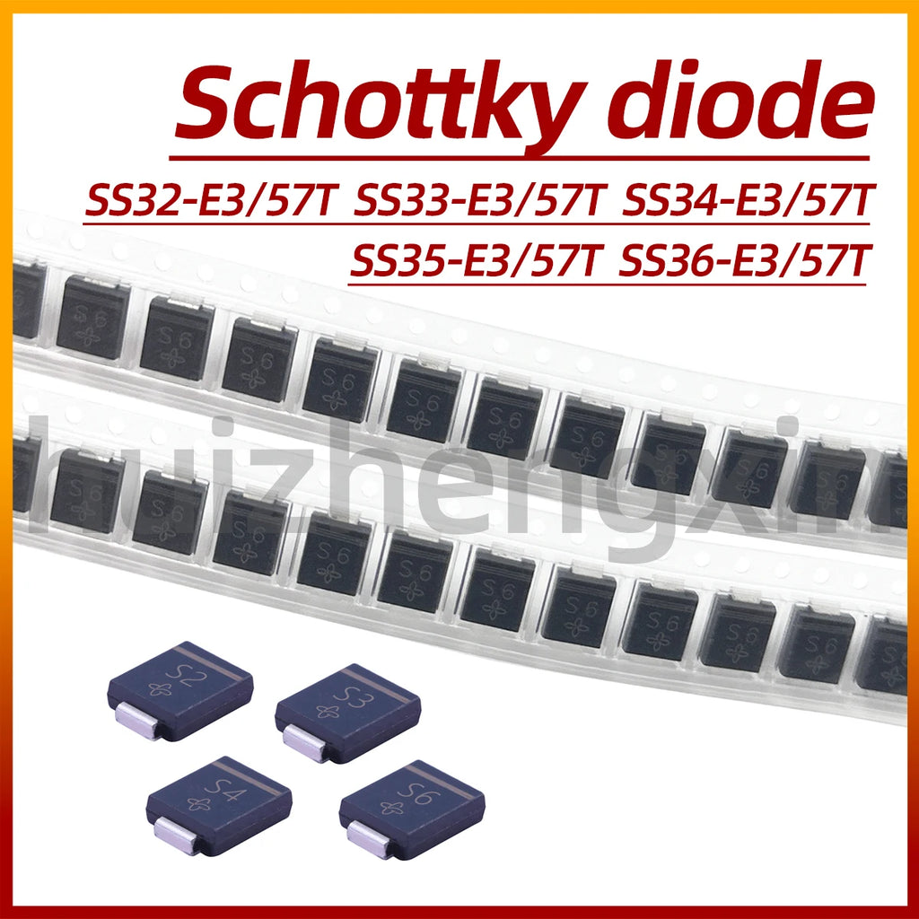 10PCS SS32-E3/57T S2 SS33-E3/57T S3 SS34-E3/57T S4 SS35-E3/57T S5 SS36-E3/57T S6 3A Schottky diode SMC/DO-214AB