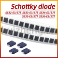 10PCS SS32-E3/57T S2 SS33-E3/57T S3 SS34-E3/57T S4 SS35-E3/57T S5 SS36-E3/57T S6 3A Schottky diode SMC/DO-214AB