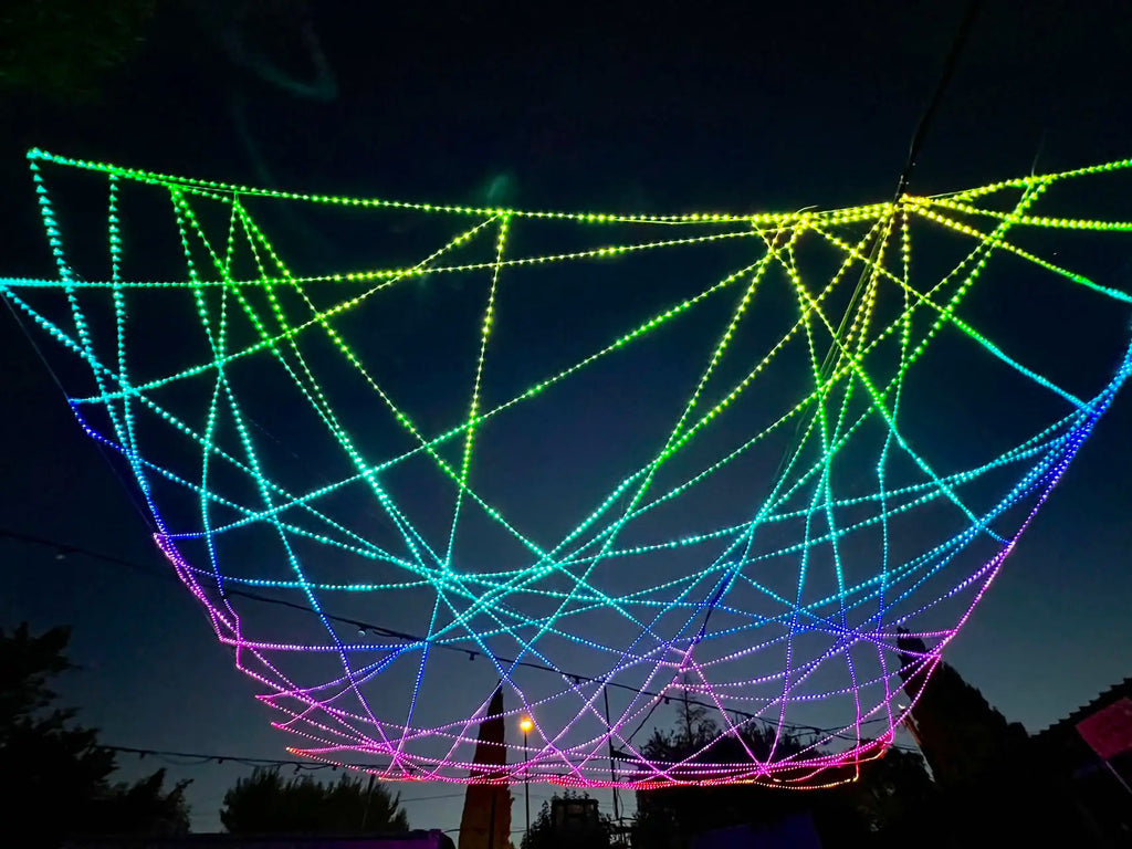 DC24V 1000ct SK6812/WS2811 LED Pebble String Light RGB Addressable Full Color Clear Wire IP65 3D 360 Degree Light-emitting
