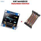 128x64 OLED Display Screen Module 0.96" I2C IIC SSD1306 Driver Board 4 Pin Serial Chip for Arduino ESP32