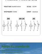 Modular Household Contactor 220V ICT 2P 16A 20A 25A 2NC 2NO 1NO 1NC 50/60Hz