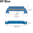 Blue White Green Bridge Design Zero Line 4-12 Pole Screw Brass Copper Grounding Strip Terminal Block Connector Earth And Neutral
