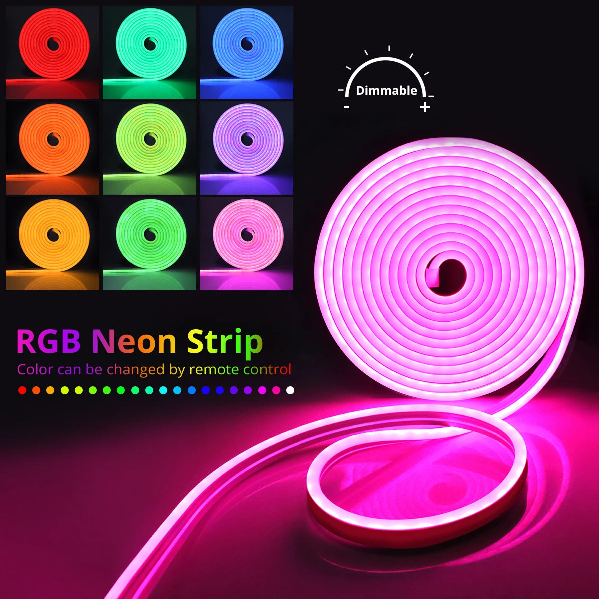 DC12V 1M 2M 3M 4M 5M RGB Neon LED Strip Ligts with Zigbee 3.0 Smart Wifi Controller Tuya Switch Home Decoration Silica Gel -EU