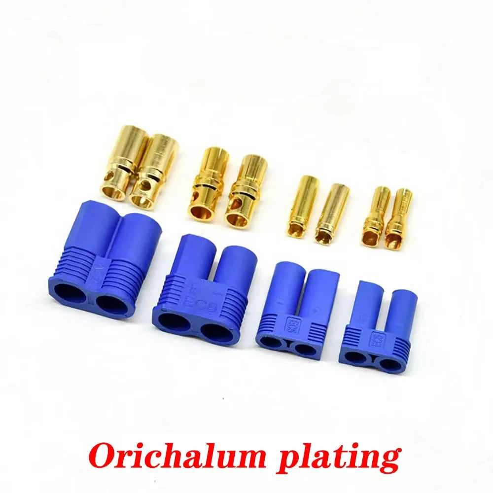 5 Pairs EC2/3 EC5 EC8 connector kit male and female Bullet Gold Plated Banana Plug Be used for RC Model Airplane Connector parts
