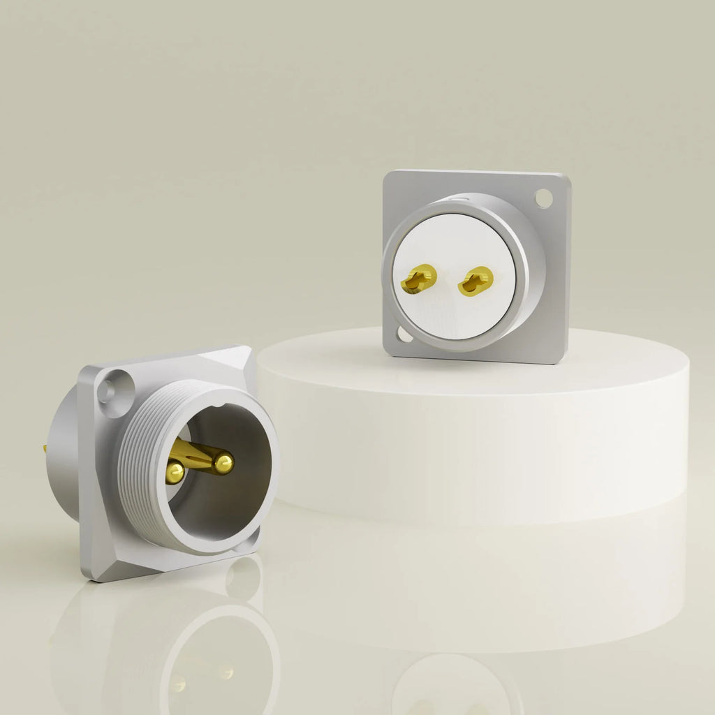 Monosaudio Pure Copper 2pin GX16 Male Socket Chassis GM16 24K Gold Plated Micro Male Connector