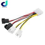 4-Pin Molex To 3-Pin Fan Power Cable Adapter Connector 12v*2/ 5v*2 Computer Cooling Fan Cables For CPU PC Case Fan Cable