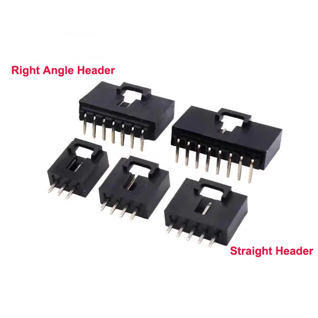 100pcs MX2.54mm dupont Housing wt Latch Right Angle Straight Wafer Single Row Pin Header Terminal 2543 TJC8 2P 3P 4P 5P 6P 12P