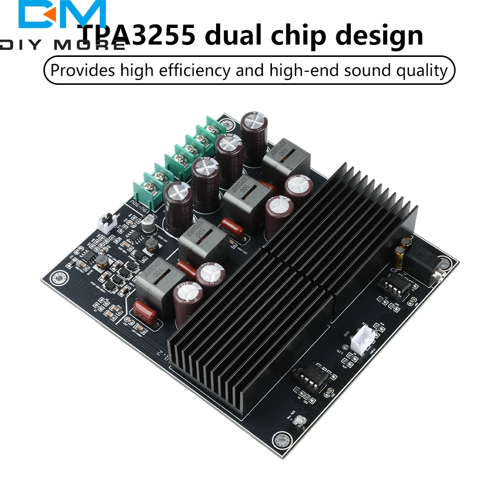 TPA3255 HIFI Dual Core Stereo Amplifier Board 2 Channel 600W+600W Class D Digital Power Amplifier TL072 OP AMP