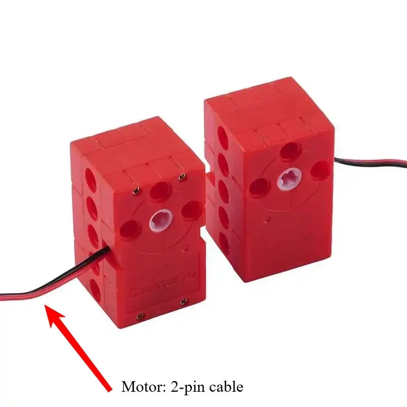 Geekservo 0.7KG/2KG Programmable Servo 360 Degree Dual-shaft Building Blocks Motor for Micro:bit compatible with Legoeds Bricks