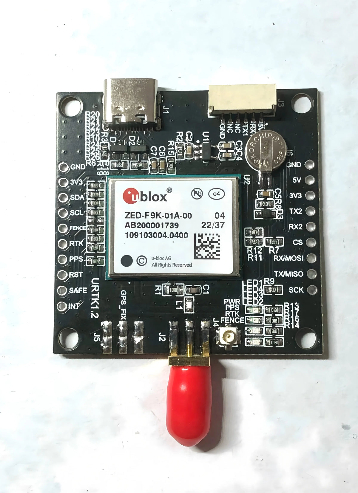 ZED-F9K-01A 184-Channel GNSS Module Development Board RTK NMEA/UBX/RTCM3.3 Protocols RTK Convergence  10s 2.7-3.6V Supply