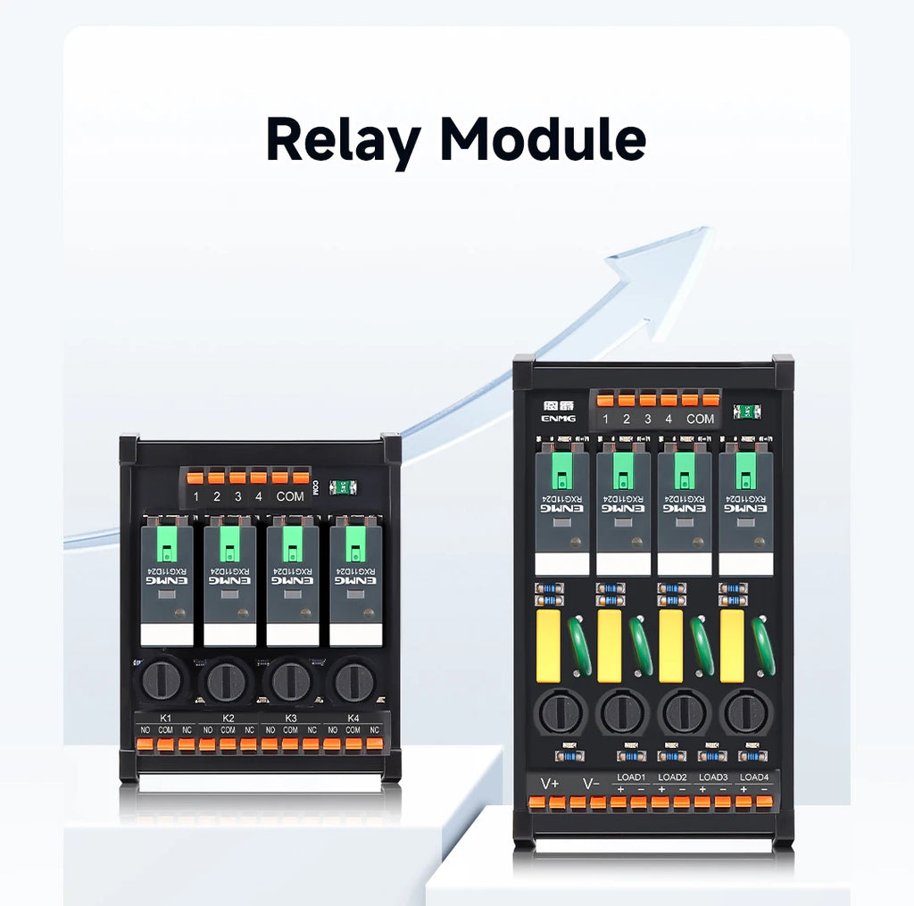 ENMG Relay Module 220VAC 2/4/8/16 Channel SPDT DPDT PLC Signal Amplifier Board Industrial Control Switch