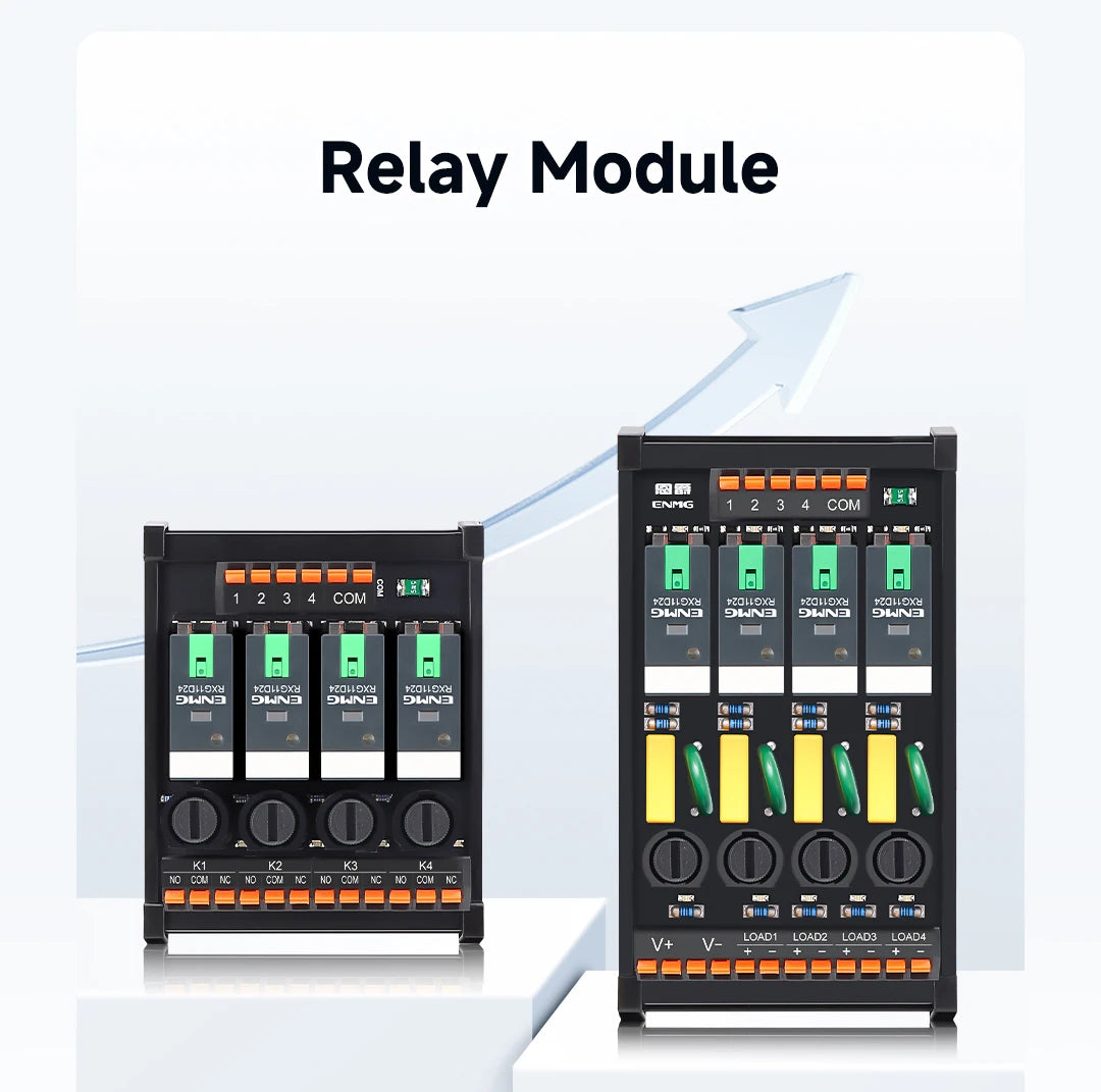 ENMG Relay Module 220VAC 2/4/8/16 Channel SPDT DPDT PLC Signal Amplifier Board Industrial Control Switch