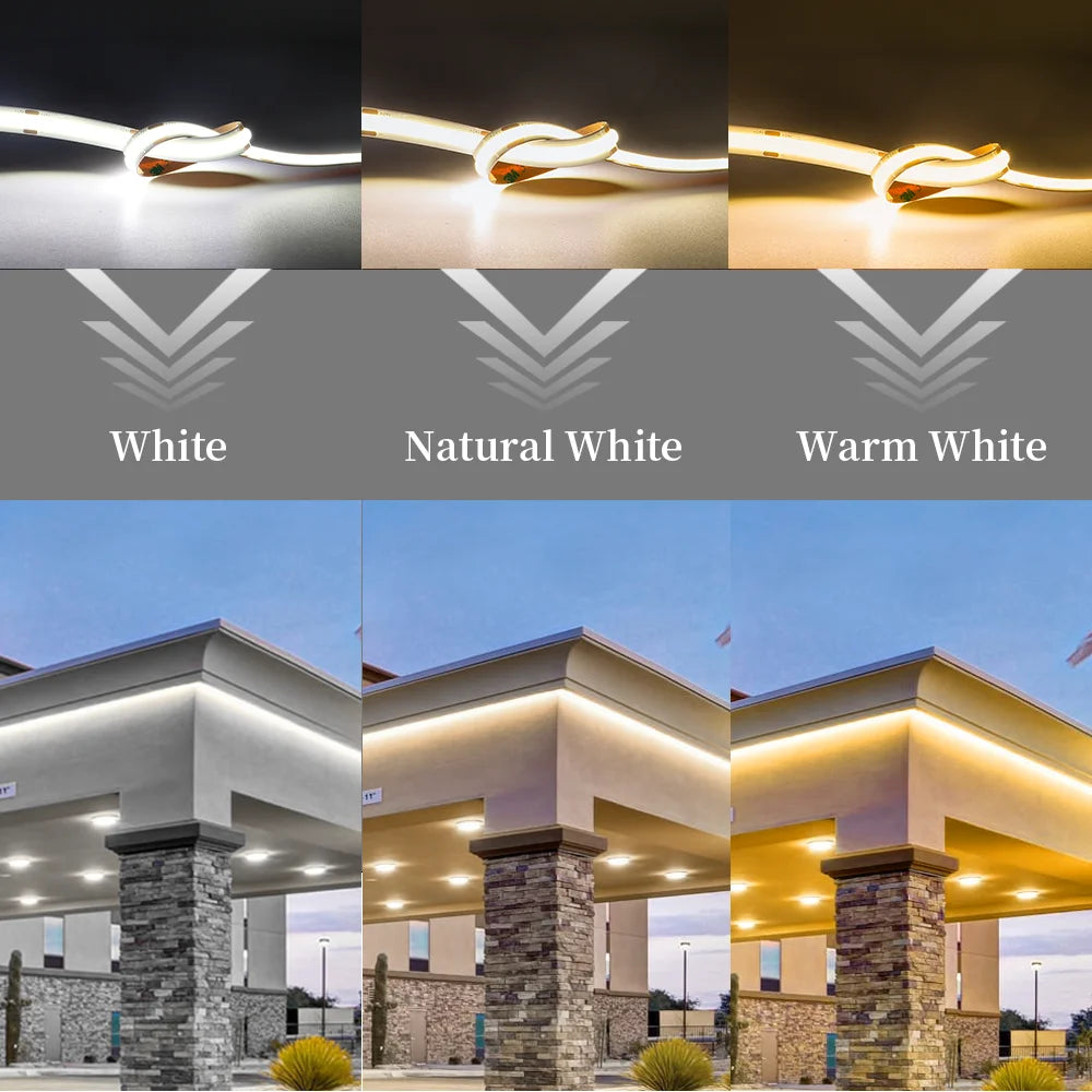 8/10mm COB LED Strip Light 12V/24V 480/528leds/m High Density Warm Cool White Red Blue Green Flexible Linear Tape Lights Bar