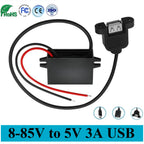 12V 24V 36V 48V 60V 72V 80V to 5V 3A 8-85V to 5V DC Step Down USB Converter With Car Charger Power Supply Output Waterproof