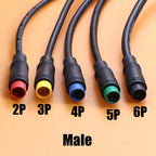 40cm M6 M8 1 Male To 2 Female Splitter Connector 2/3/4/5/6 Pin Waterproof Electric Butt Cable Plug Cord For E-Bike Signal Sensor