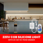 Dimmable COB LED Neon Light Strip Remote Power Kit Wifi Bluetooth Wall Touch 220V 23key Controller 288LEDs/m IP65 Flexible Lamp