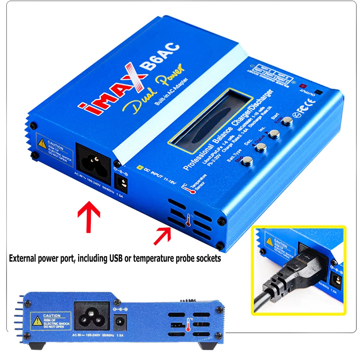 Imax B6 AC RC Charger 80W B6AC 6A Balance Charger Digital LCD Screen Li-ion LiFe Nimh Nicd PB Lipo Battery Discharger