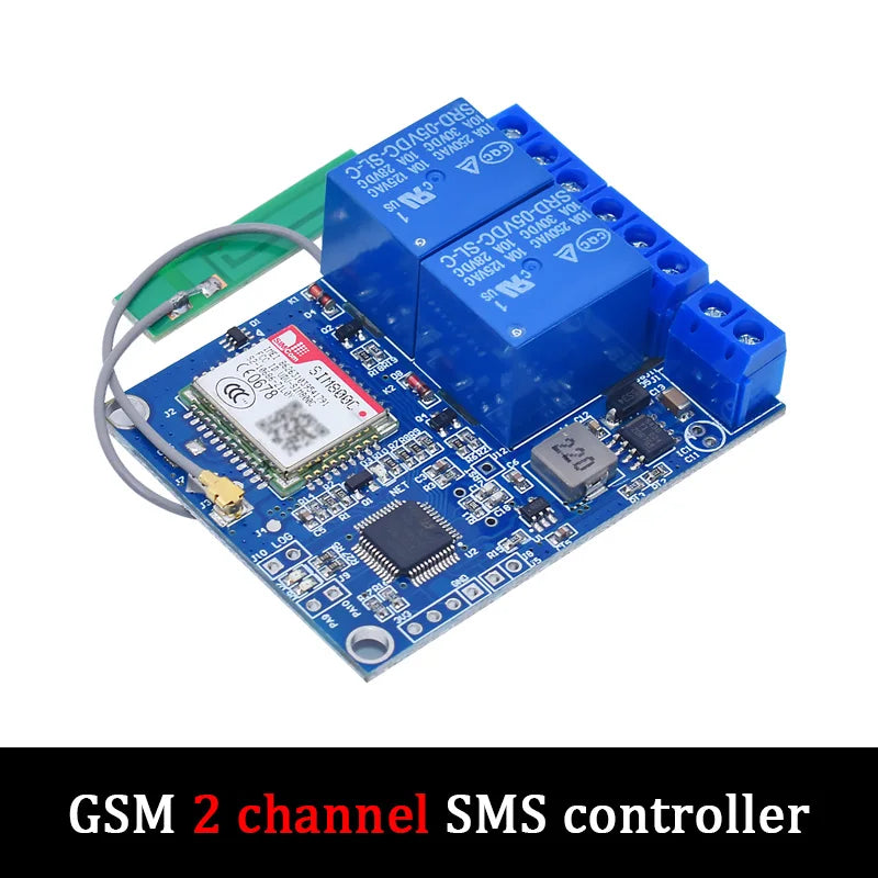1/2 Channel Relay Module Sms Gsm Remote Control Switch Sim800C Stm32F103C8T6   for Greenhouse Oxygen Pump