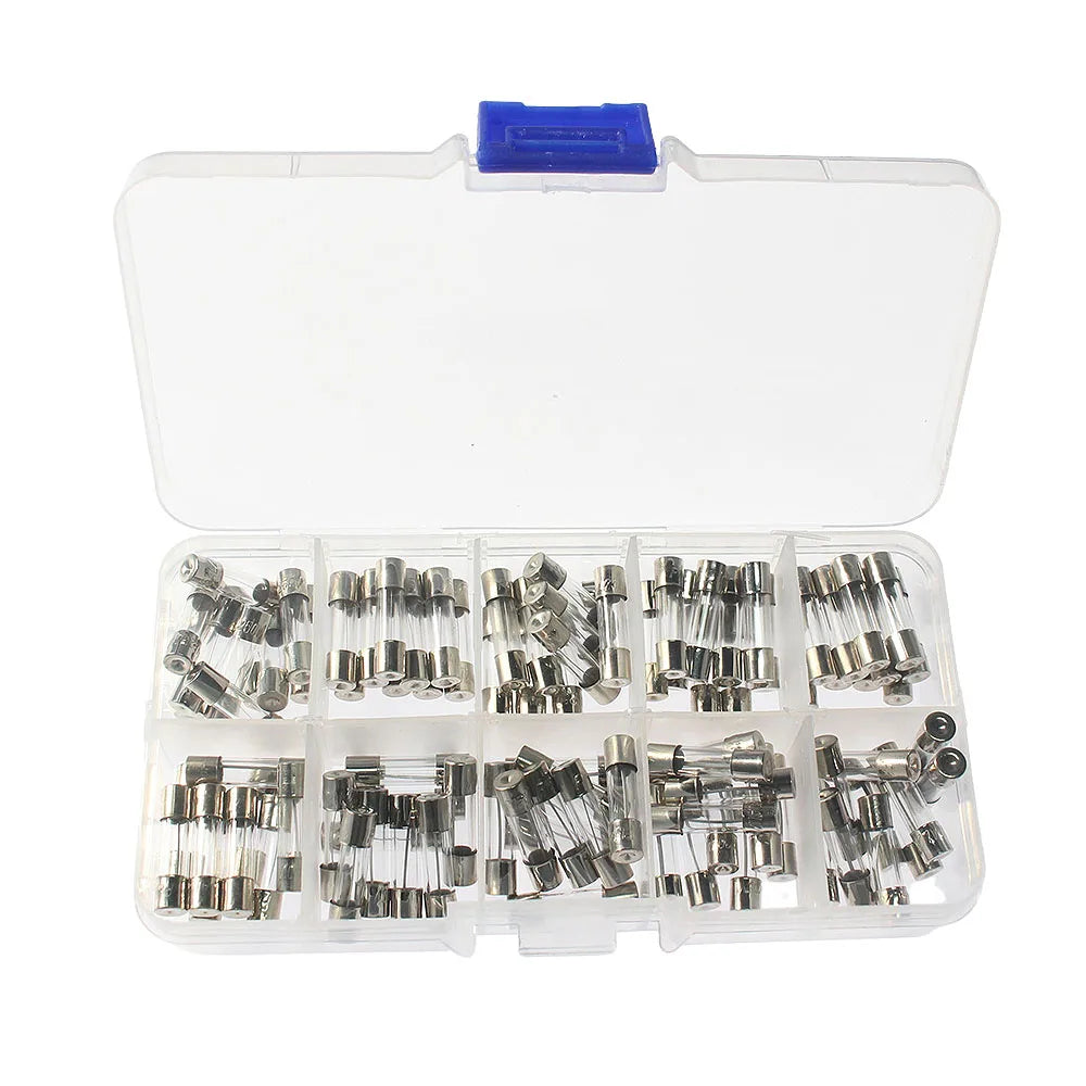 54/72/100/150/200PCS Fuse Assorted kit 5x20mm,6x30mm Quick Blow Glass Tube 0.2A-30A Blow Glass Fuse 10and 15Value electronics ﻿