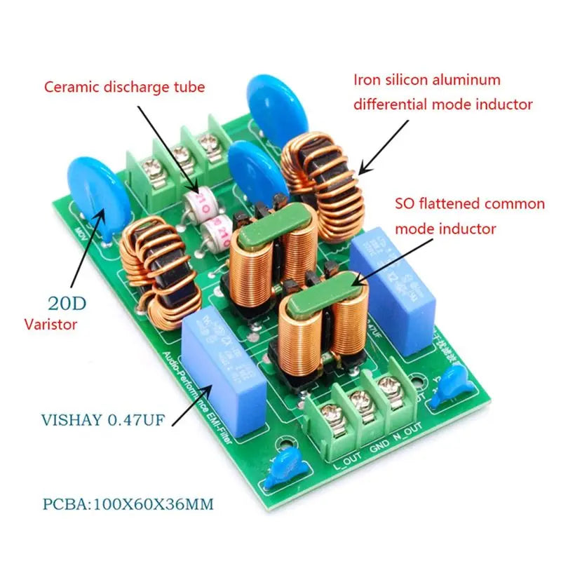 B04B-AC Power Filter Board EMI Filter 110V 220V AC External Anti-Lightning Interference 20A No Shell