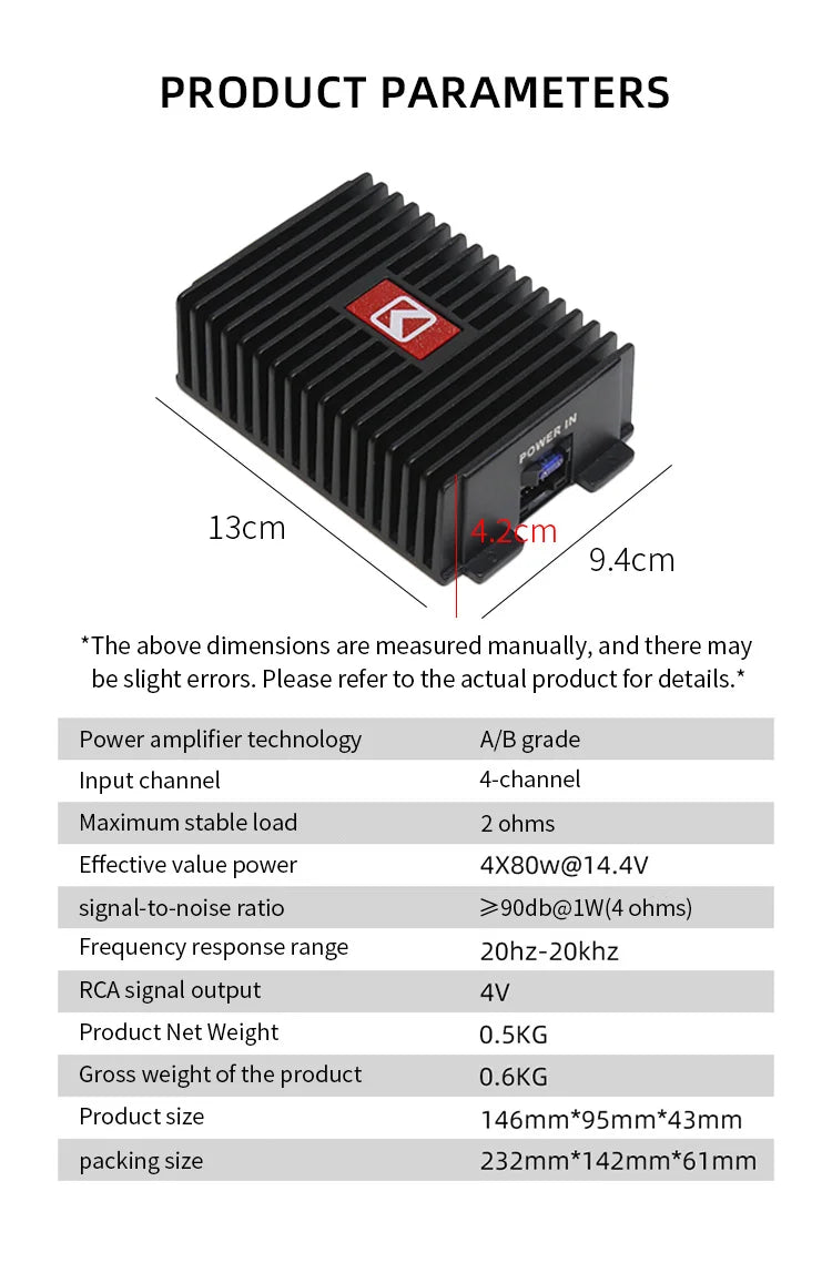 Plug and Play DSP Car Audio Processor 4x80W for Android Radio Stereo Amplifier Speakers Improve Subwoofer