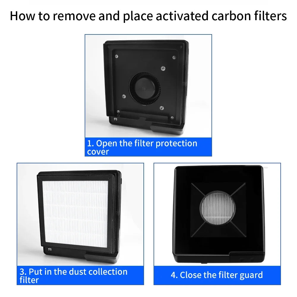 LUXIANZI 220V Tabletop Solder Iron Smoke Absorber With LED Light ESD Fume Extractor Filter Screen Smoking Instrument