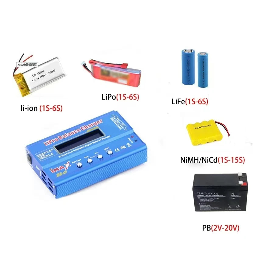 Digital Imax B6 80W Balance Charger T/Tamiya/XT60 Plug  For RC Lipo NiMH NiCd Li-ion Battery