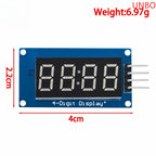 TM1637 4-Digit 0.36-Inch Red 7-Segment LED Display Module - Serial Interface Driver Board for Arduino Clock