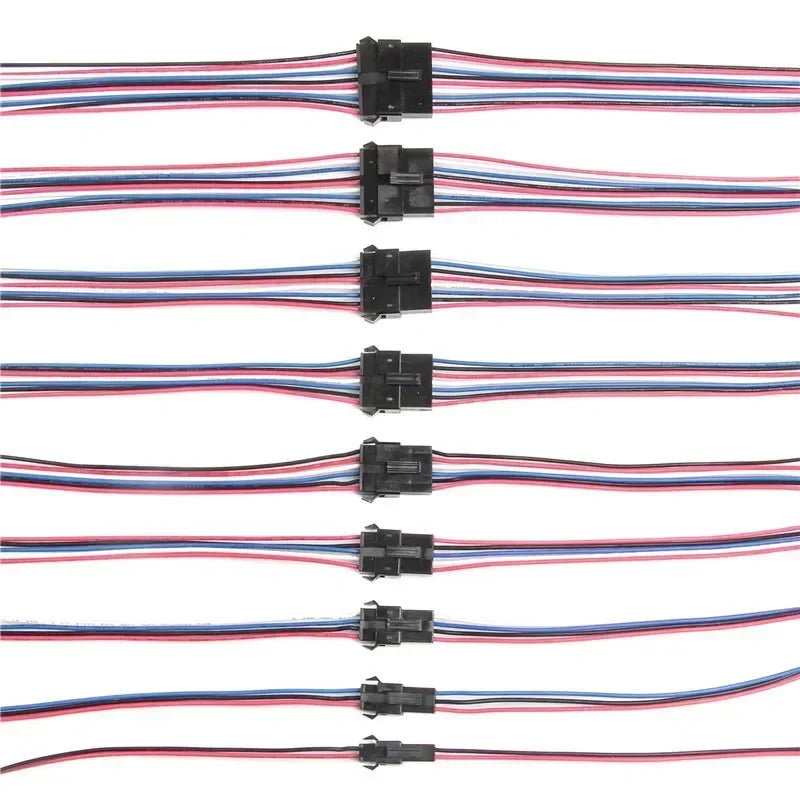 5/10 Pairs JST SM 2.54mm Pin Connector Set Male to Female Electrical Cable Wire Connector for DIY Projects 2P to 9P