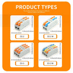 10/50 PCS Universal Compact Mini Fast Wire Connectors Lever Nut Crimp Splitter Electrical Conductors Push-in Home Terminal Block