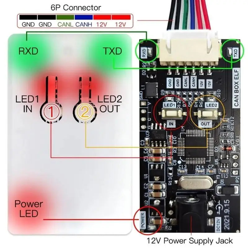 02DE DataLoggers for Auto Car CAN BUS Module Data Transceiver Vehicle Analyze Diagnostic Tool Instrument Panel TCU PEPS EPB