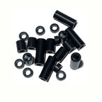 50Pcs M3 ABS Plastic Round Standoff Washer, Black Nylon Non-Threaded Hollow Spacers, 7mm OD x 3.2mm ID