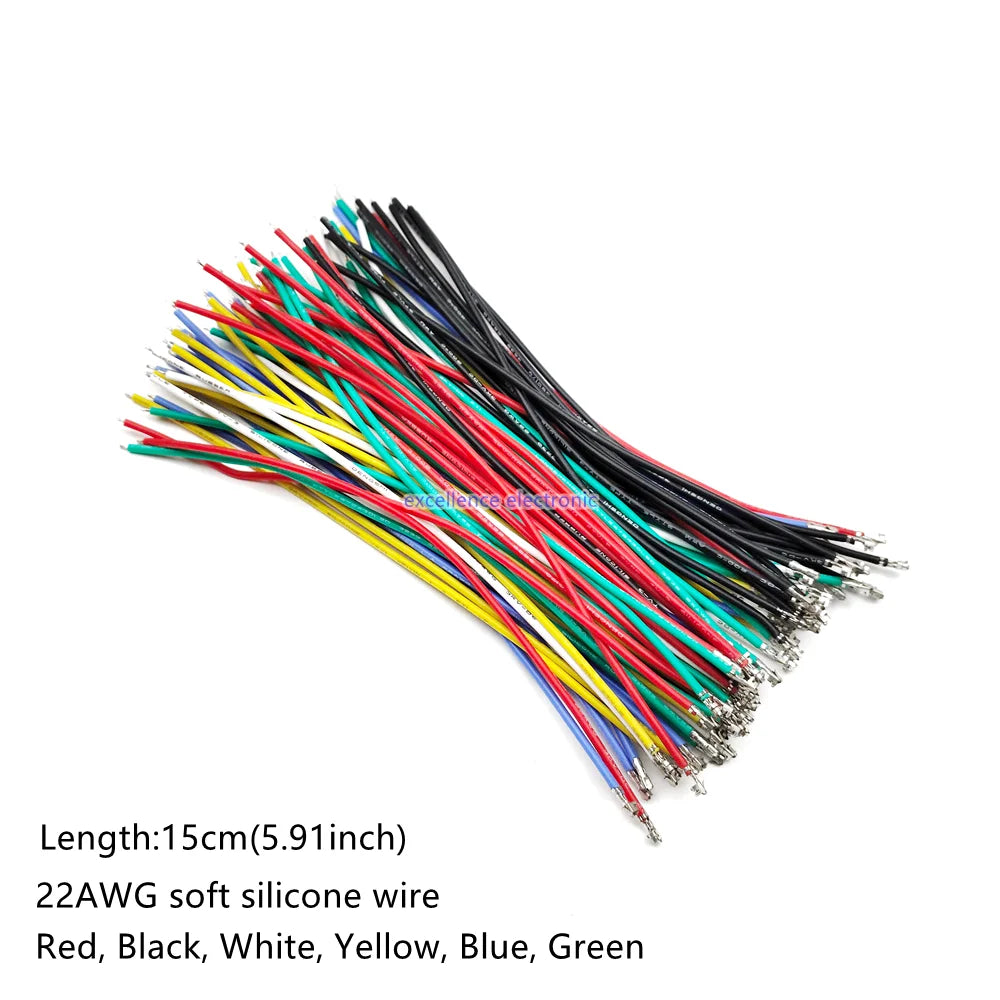 XH 2.54mm Connector Socket Kit with 22 AWG Pre-Crimped Silicone Cable Wire 2/3/4/5/6 Pin Housing Adapter Male Female JST-XH
