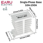 1Pcs 10A-200A New Single Phase Three Phase Solid State Relay Module Heat Sink SSR DA AA DD Aluminum Fins Radiator Din Rail Mount