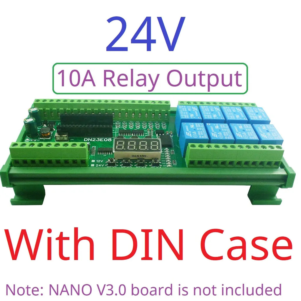 8AI-8DI-8DO Multifunction IO Expanding Module for ARDUINO NANO V3.0 RS485 Modbus RTU Open PLC LED Current Voltage Sensor