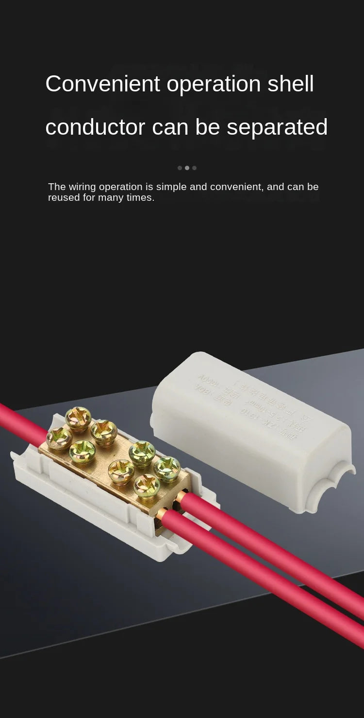High Power Branch Terminal Quick Wire Connector Terminal Block 400V Electrical Cable Junction Box ZK-306 T-Type Wiring Terminal