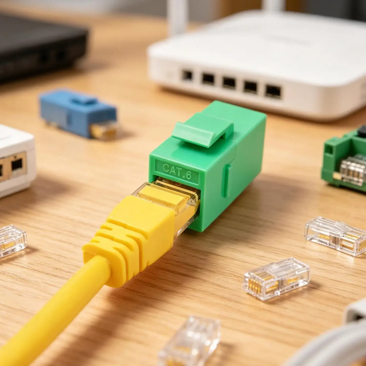For RJ45 CAT6 Keystone Coupler Colorful Network Straight-through Connector Cat6 RJ45 Adapter Insert Inline Coupler CAT6 Keystone