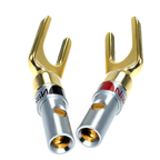 4Pcs Gold plated Y U Shape Banana Plug Audio Speaker Plugs Screw Fork Spade Cable Wire Connector for Binding Post