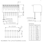 5Pcs Slide Type Switch Module 1 2 3 4 5 7 8 10PIN /1.27/2.54mm Position Way SMD/DIP Pitch Toggle Switch Snap Switch Dial Switch