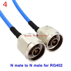 RG402 Coax Cable SMA RPSMA male To N  Male Connector SMA Right Angle Crimp Solder for RG402 Semi Flexible 50ohm Fast Brass Blue