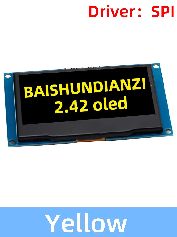 ‌2.42 Inch SSD1309 OLED Display Module 128x64 HD Screen - SPI/I2C Dual Interface 7-Pin Compatible with for Arduino UNO R3