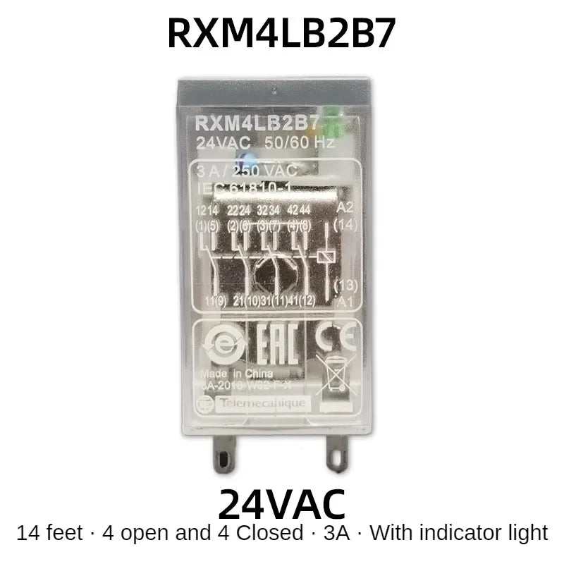 Schneider RXM2LB2BD Intermediate Relay DC24V AC Contactor 8 Feet and 14 Feet RXM4LB2P7 230VAC