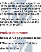 ESP32-S3 Development Board with Expansion Adapter Kit, IPEX 2.4 GHz Wi-Fi and Bluetooth Module, MCU ESP32-S3WROOM-1 N16R8