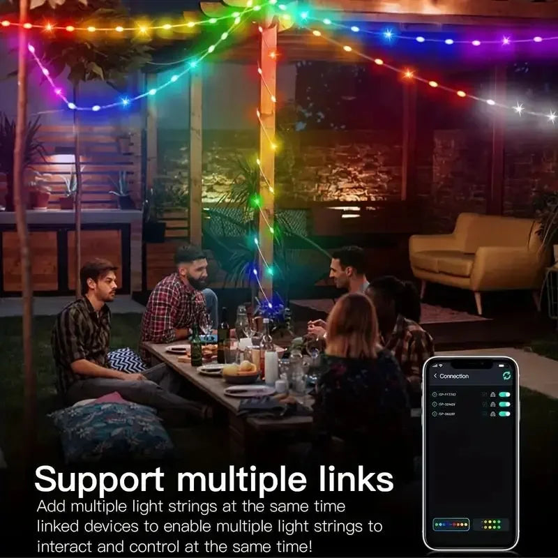 USB 5V Smart RGB-IC Fairy Light String Christmas Lights Decorations Lamp Garland WS2812 Bluetooth APP&Remote Control Addressable
