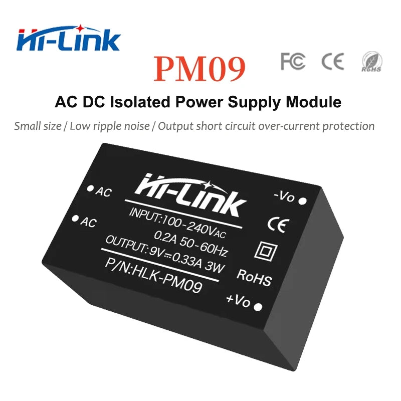 Hi-Link HLK-PM01 AC DC Step Down Converter Manufacturer 220V to 5V 3W Mini Intelligent Compact Power Supply Module