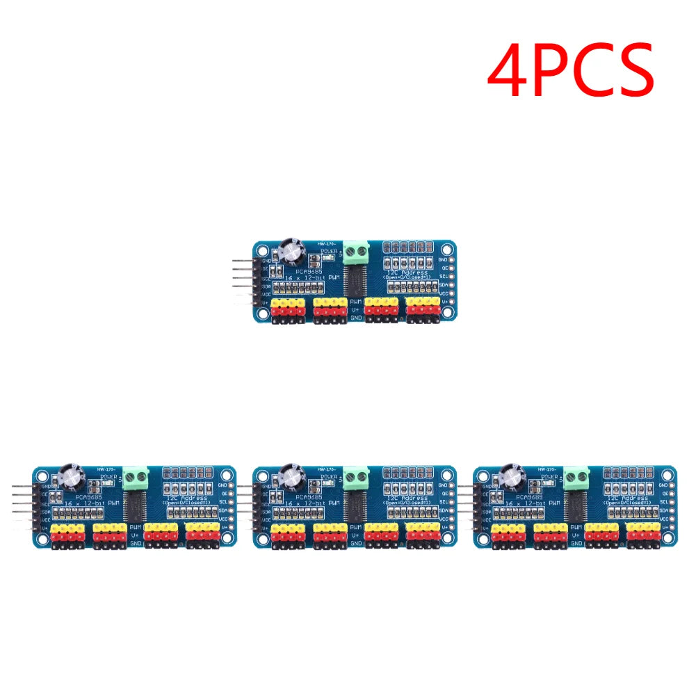PCA9685 PWM Servo Driver Board IIC Interface 16 Channel 12-Bit PWM Servo Motor Driver Board Controller for Arduino Robot