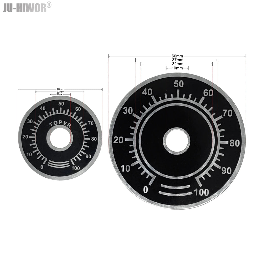 2pcs A01 A02 A03 A04 A05 Silver Tone Top Potentiometer Volume Control Rotary for 6.35mm Shaft Guitar Volume Knob